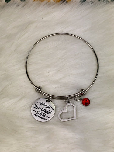 She Believed She Could Bangle Bracelet